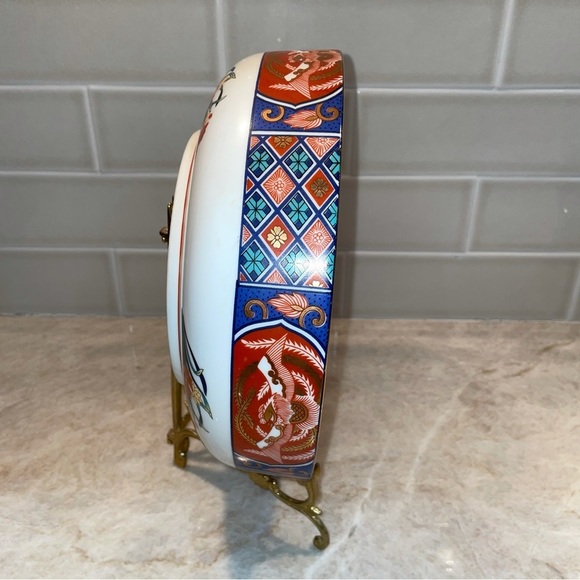 Vintage Japanese Imari Bowl, Kozan Gama Kiln Porcelain Large Floral Design Japan - Picture 11 of 12